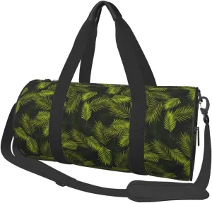 Travel Duffle Bag, Tropical Palm Leaves Fern Leaf Sports Gym Bag for Women Men, Carry On Bag Weekender Overnight Duffel Bag, Personal Item Travel Bag