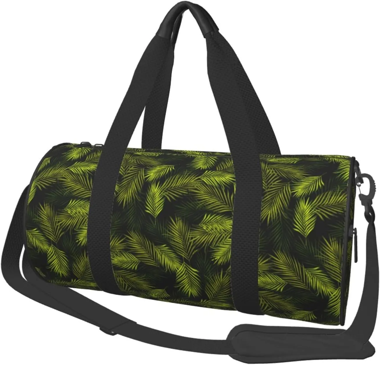 Travel Duffle Bag, Tropical Palm Leaves Fern Leaf Sports Gym Bag for Women Men, Carry On Bag Weekender Overnight Duffel Bag, Personal Item Travel Bag