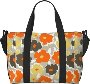 Travel Duffle Bag Weekender Bag Carry On Tote Bag Sport Gym Bag for Women Men Floral Pattern (2) Print