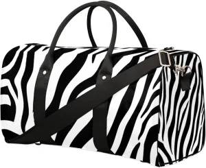 Travel Duffle Bag Zebra Striped Gym Bags for Men Women Travel Duffel Bags with Adjustable Shoulder Strap Carry On Weekender Bag