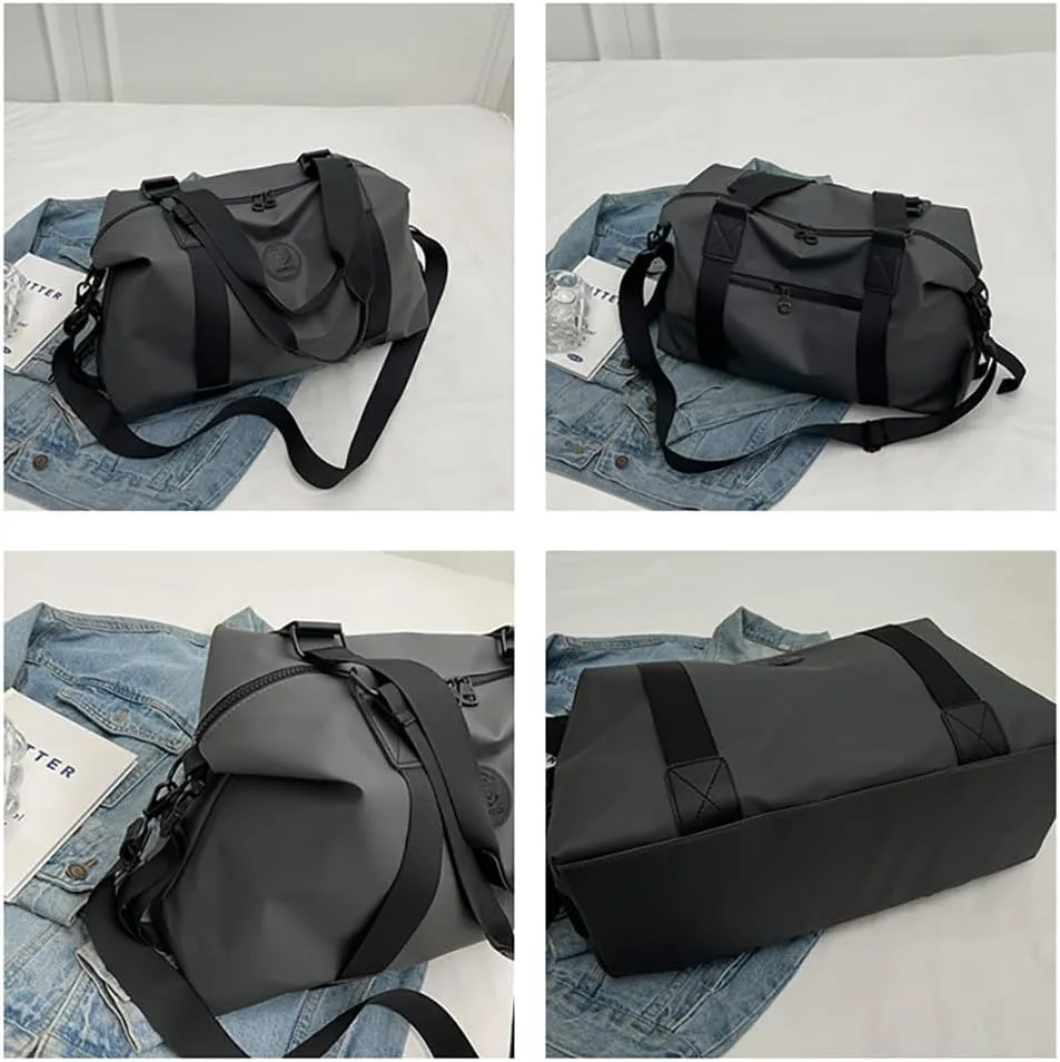 Travel Duffle Bags Large Gym Sports Crossbody Bag Foldable Overnight Weekender Carry-on Luggage Bag Personal Item Tote Bag (Grey)