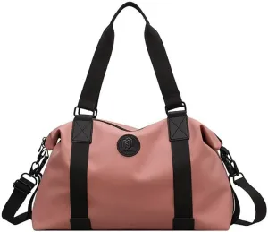 Travel Duffle Bags Large Gym Sports Crossbody Bag Foldable Overnight Weekender Carry-on Luggage Bag Personal Item Tote Bag (Pink)