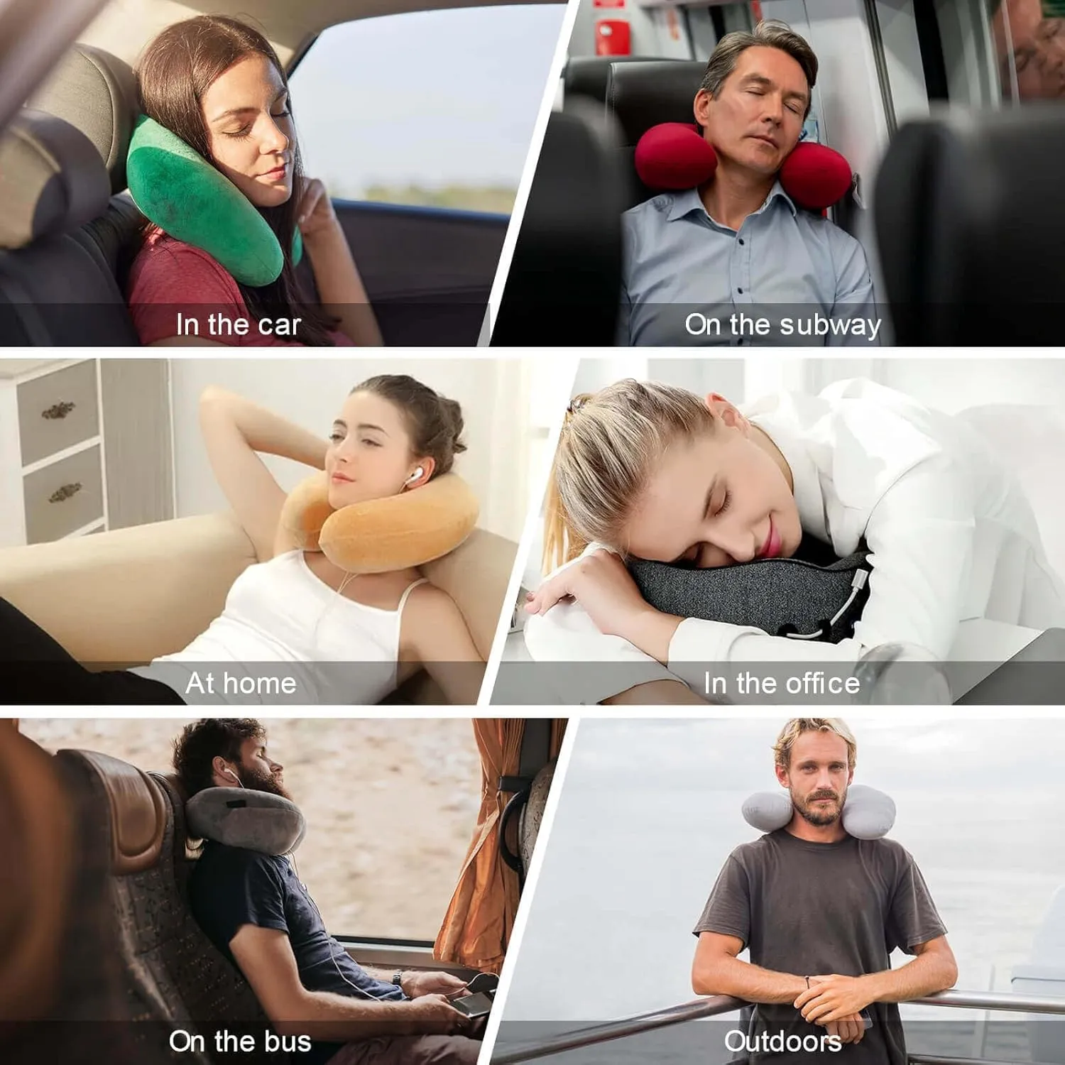 Travel Neck Pillow U Shape Memory Foam Travel Pillow Carving Love Airplane Pillow for Sleeping Comfortable Support Pillow for Head Support Neck Pillows for Trains Self-Driving Cars Travel Essentials