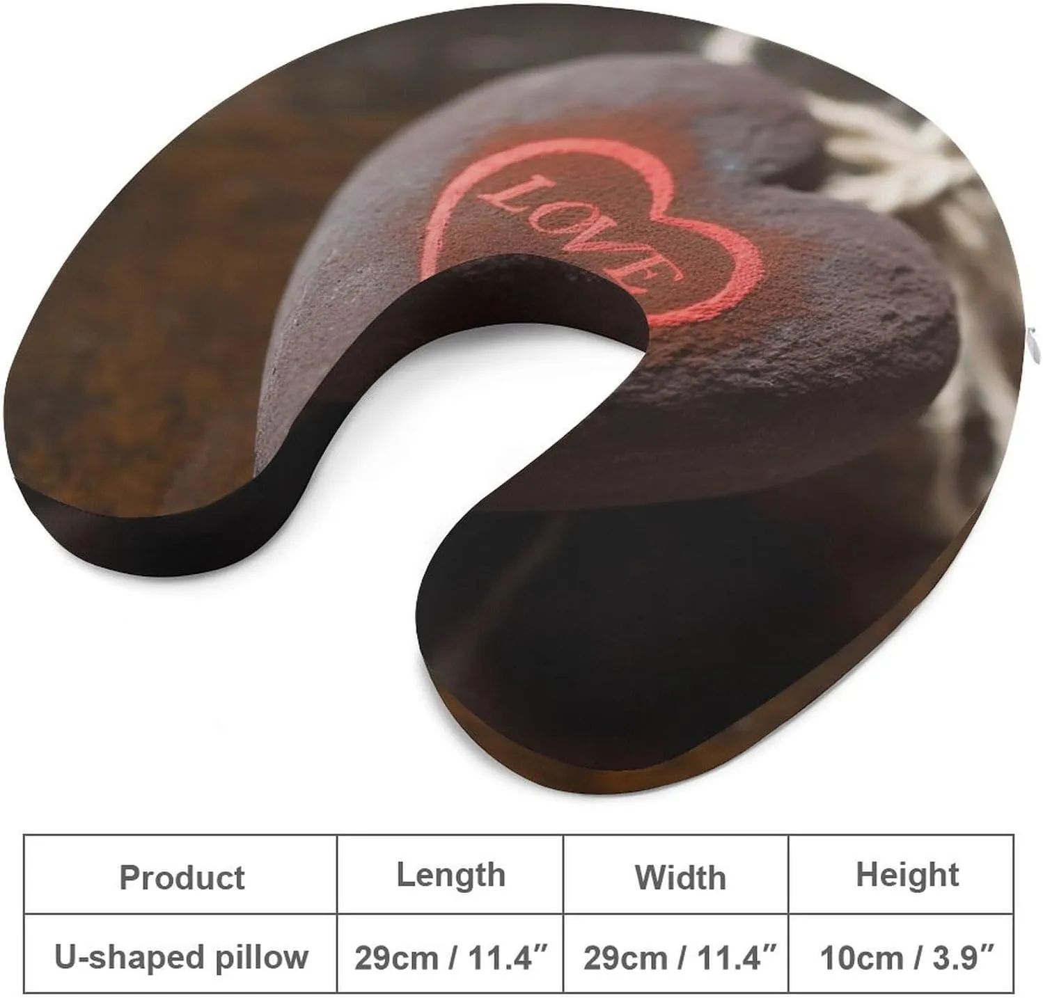 Travel Neck Pillow U Shape Memory Foam Travel Pillow Carving Love Airplane Pillow for Sleeping Comfortable Support Pillow for Head Support Neck Pillows for Trains Self-Driving Cars Travel Essentials