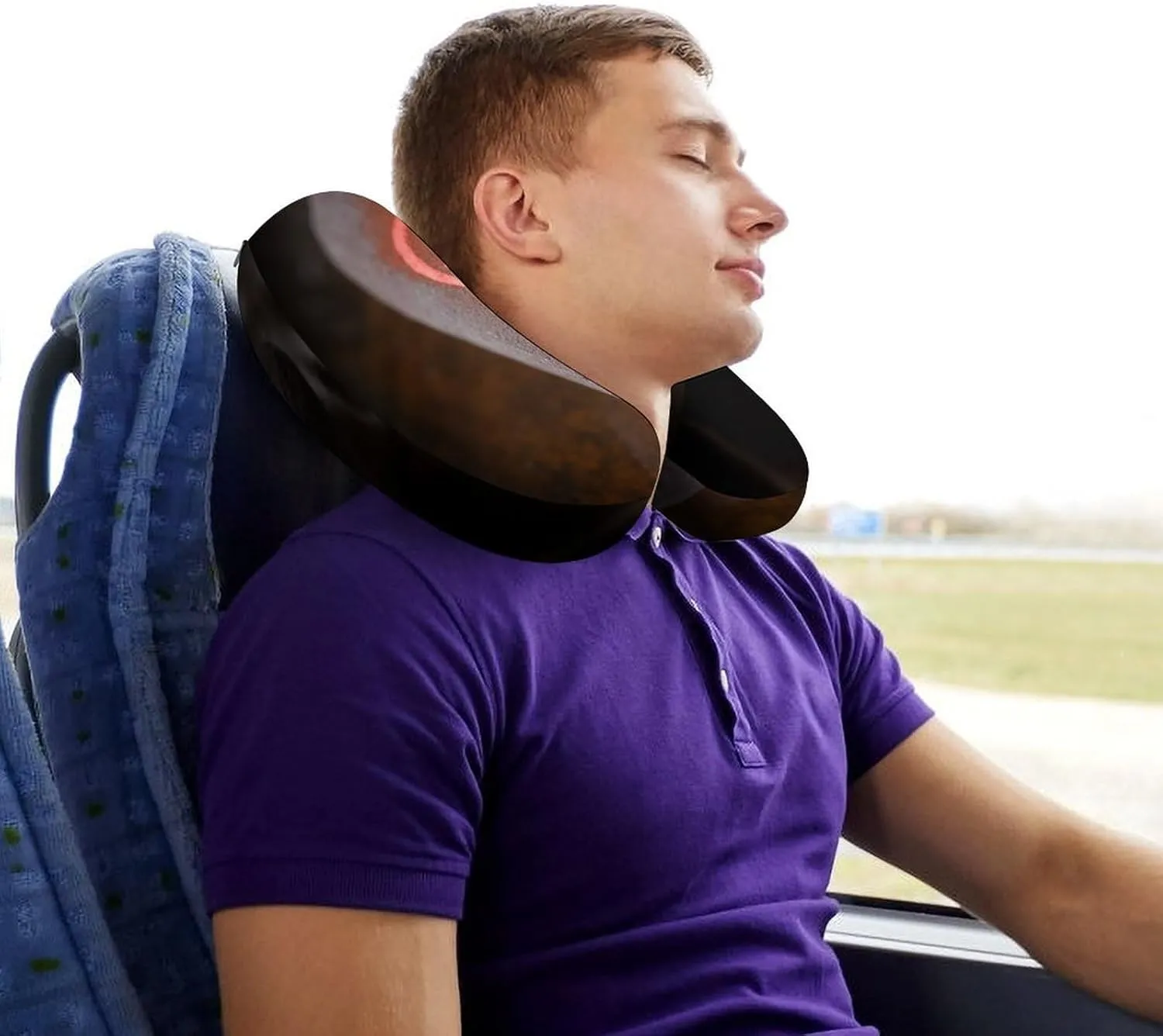 Travel Neck Pillow U Shape Memory Foam Travel Pillow Carving Love Airplane Pillow for Sleeping Comfortable Support Pillow for Head Support Neck Pillows for Trains Self-Driving Cars Travel Essentials