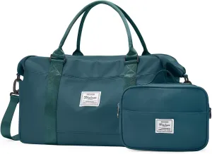 Travel Weekender Bag for Women,Travel Duffel Bag with Computer Compartment, Overnight Carry On Tote Bag with Trolley Sleeve for Weekend Travel Business Trip,Peacock Blue