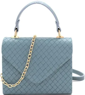 Trendeology Mini Top-Handle Retro Box Flap PU Leather Satchel Purse Crossbody