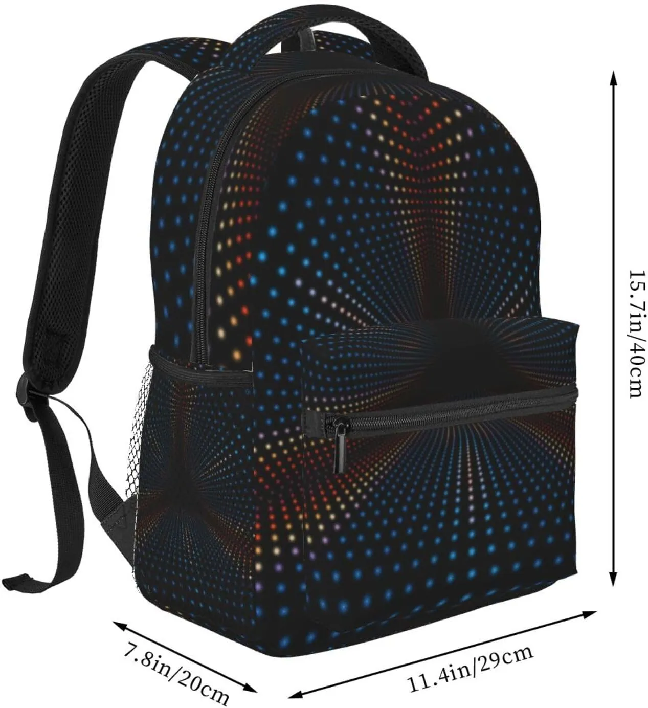 Triangular Polka Dots Tunnel Backpack for Men Women, Travel Laptop Backpack Computer Bag Daypack for Business Work Weekender