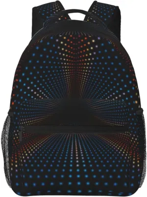 Triangular Polka Dots Tunnel Backpack for Men Women, Travel Laptop Backpack Computer Bag Daypack for Business Work Weekender
