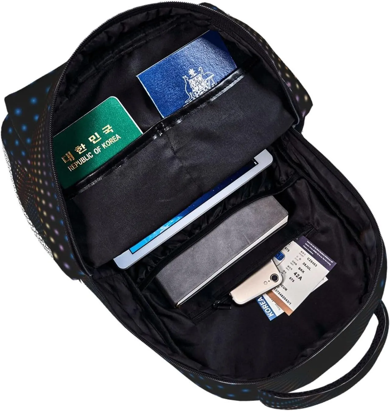 Triangular Polka Dots Tunnel Backpack for Men Women, Travel Laptop Backpack Computer Bag Daypack for Business Work Weekender