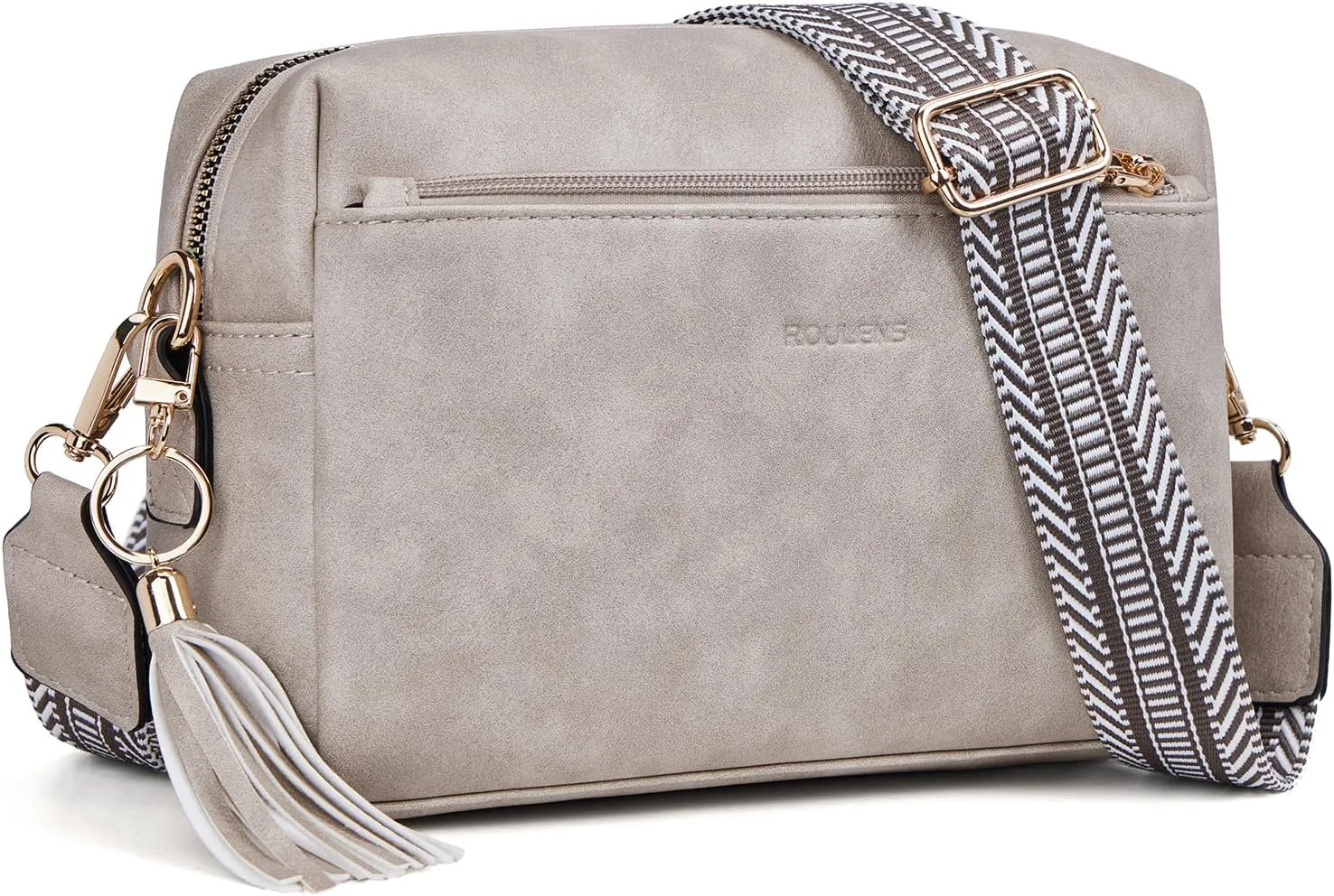 Triple Zip Small Crossbody Bag for women,Wide Strap Cell Phone Purse Shoulder Handbag Wallet with Credit Card Slots