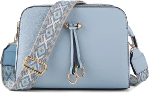 Triple Zip Small Crossbody Bags for Women Vegan Leather Purses Shoulder Handbags,Wide Strap Cell Phone Purse