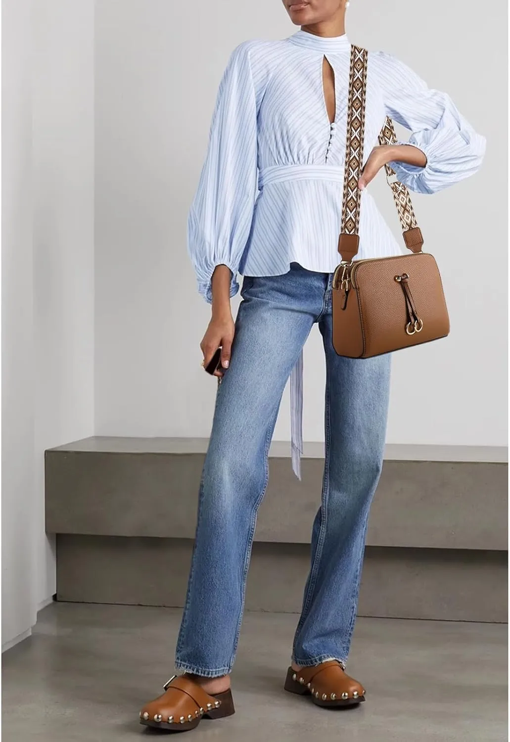 Triple Zip Small Crossbody Bags for Women Vegan Leather Purses Shoulder Handbags,Wide Strap Cell Phone Purse
