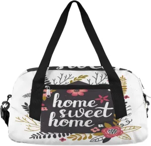 Tropic Floral Sweet Home Kids Duffle Bag for Boys Girls Overnight Travel Bag Kids Duffel Bags Ballet Weekender Bag for School Gym Sport Sleepover Carry On Bag