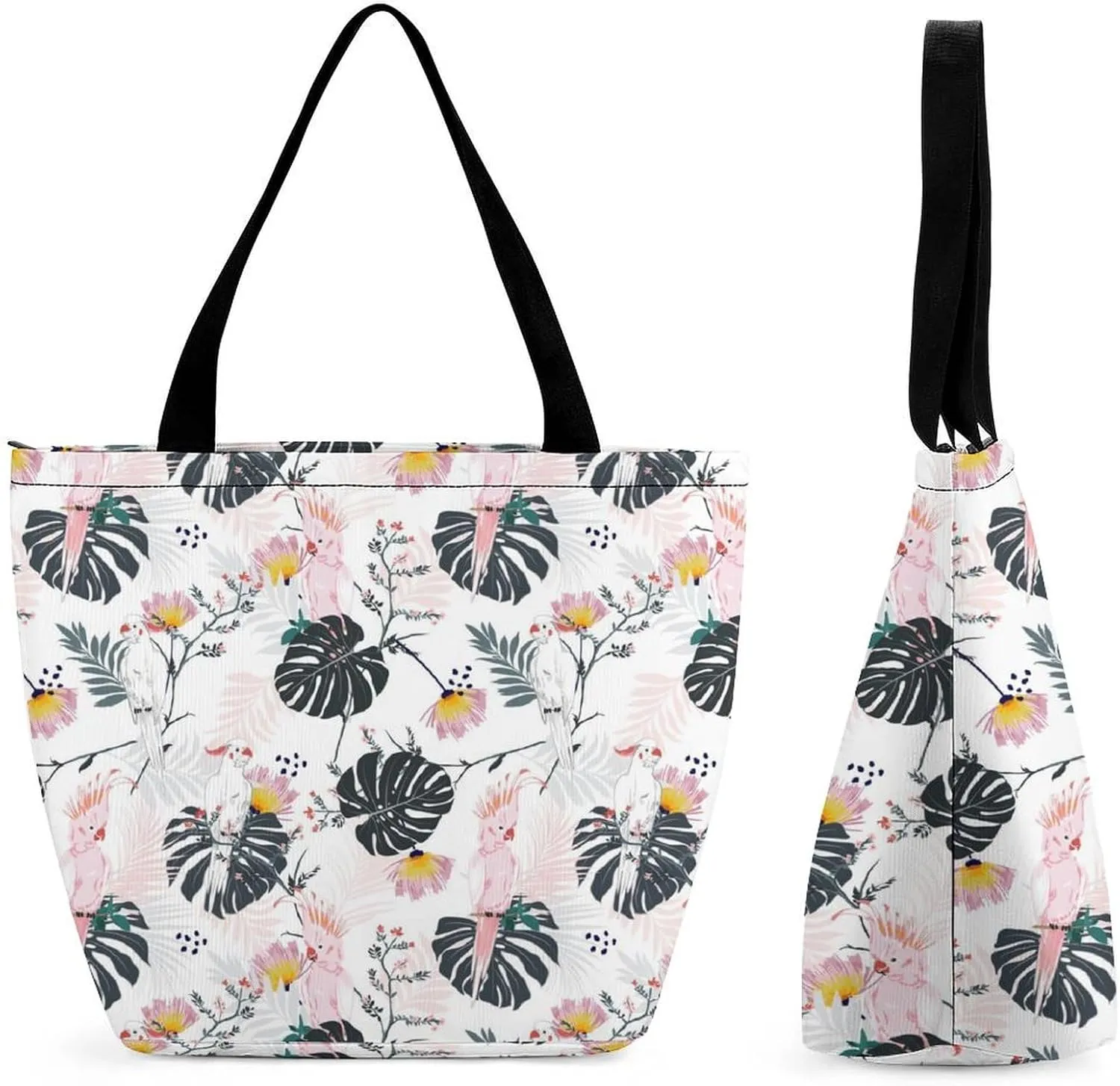 Tropical-Floral-Print Tote Bags Handbags for Women Fashion Shoulder Bags Shoulder Handbag.