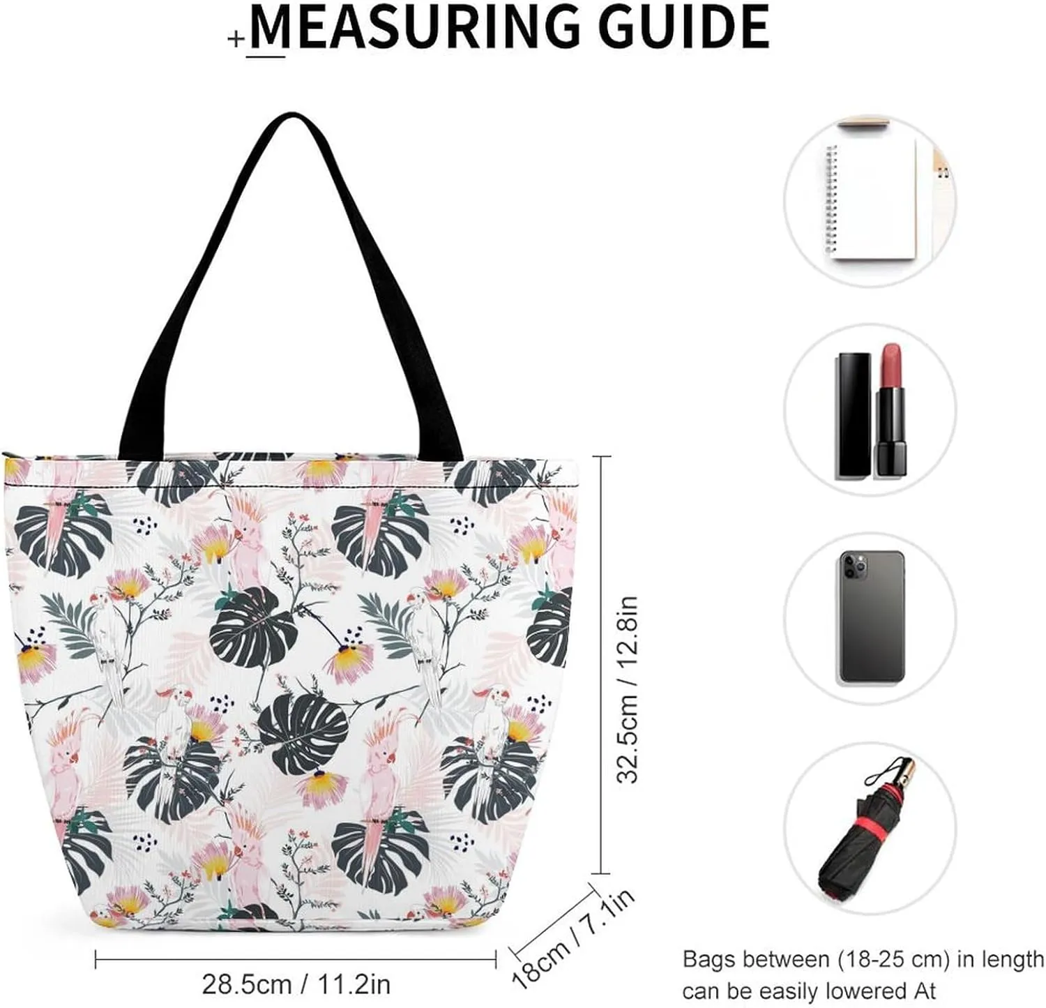 Tropical-Floral-Print Tote Bags Handbags for Women Fashion Shoulder Bags Shoulder Handbag.
