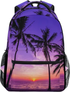 TropicalLife Hawaiian Palm Tree Ocean Theme Backpacks Bookbag Shoulder School Computer Hiking Gym Travel Casual Travel Daypack