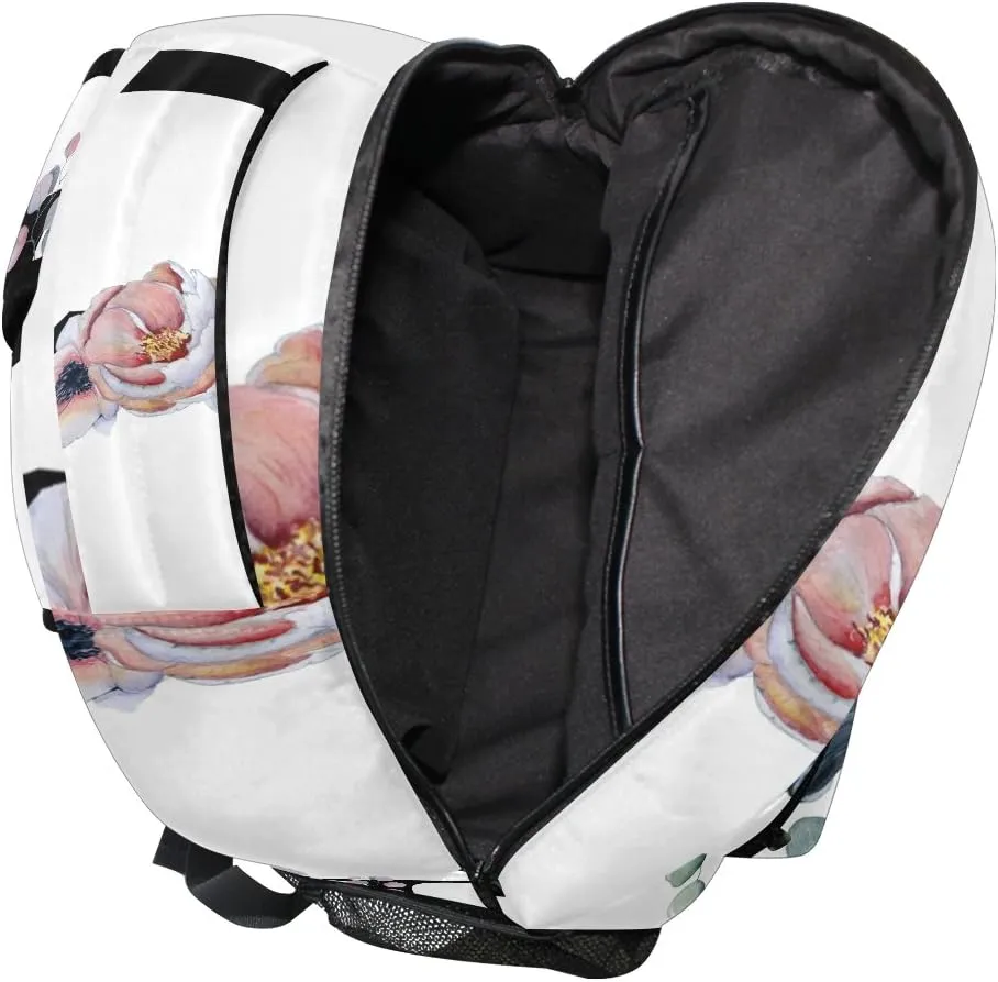 TropicalLife Letter D with Flower Backpacks Bookbag Shoulder Backpack Hiking Travel Daypack Casual Bags
