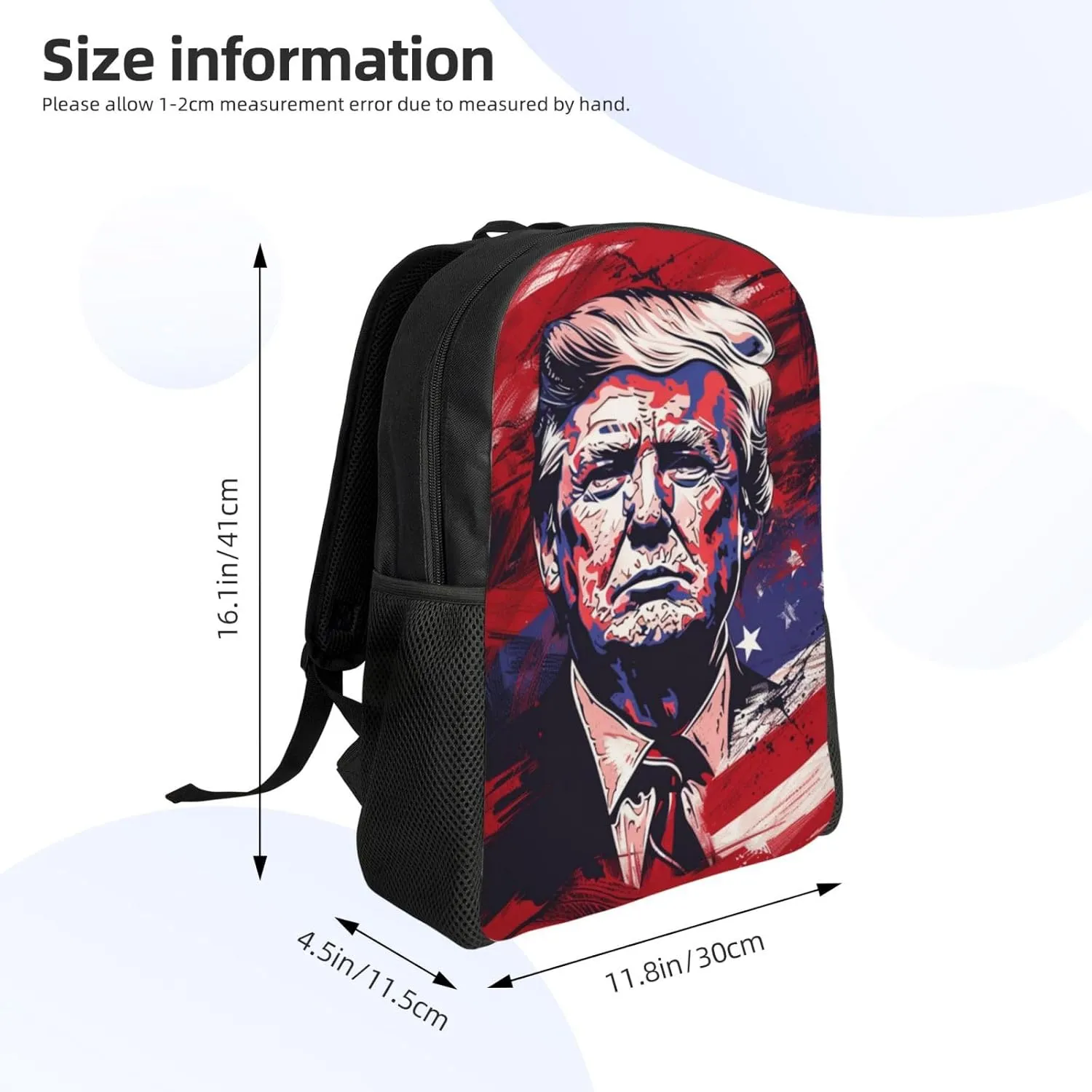 Trump Flag Backpack Waterproof Anti Theft Durable Light Laptop Bag Backpacks For Women Men Travel Gym Backpack