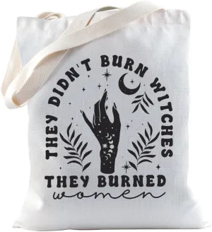 TSOTMO Witchy Feminist Tote Bag for Women Halloween Feminism Gift Boho Women Power Gift Pro Choise Gift