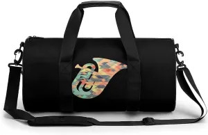 Tuba Instruments Music ArtTuba Instruments Music Art Round Barrel Gym Sport Bag Small Travel Duffel Bags Reusable Tote for Men Women