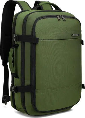 TUGUAN 17 Inch Laptop Backpack 36L Small Computer Backpack with USB Charging Port Green Business Laptop Backpacks for Men Expandable Work Backpacks for Women - Suitable for Work and Commuting