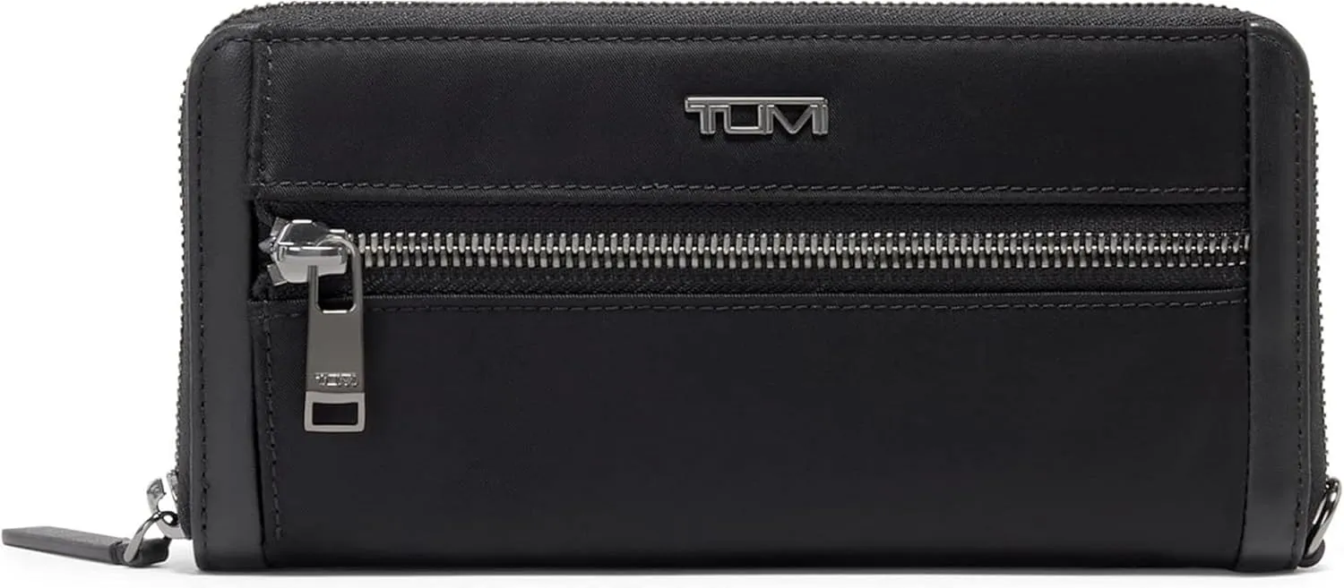 TUMI - Voyageur Zip-Around Continental - Durable Cash & Card Holder - Aesthetic Travel Wallet for Women - Gift Box Included - Black/Gunmetal