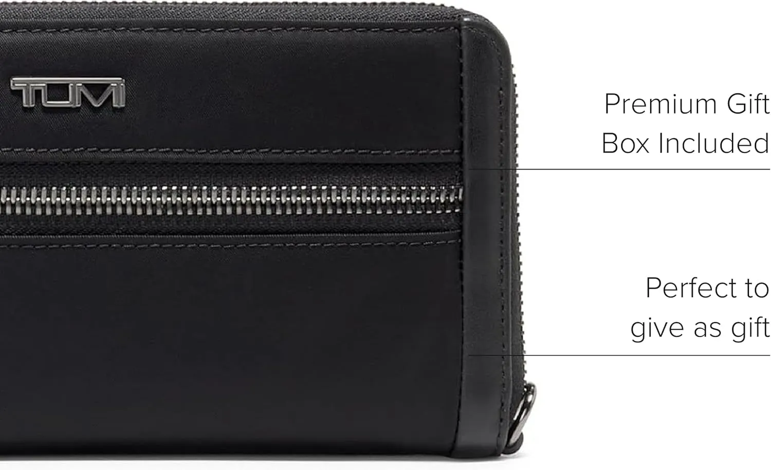 TUMI - Voyageur Zip-Around Continental - Durable Cash & Card Holder - Aesthetic Travel Wallet for Women - Gift Box Included - Black/Gunmetal