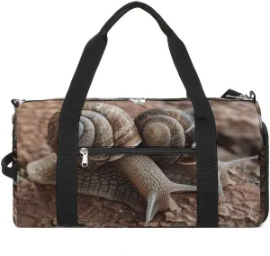 Two Snails Pattern Barrel Gym Bags for Men And Women, Duffle Bag for Travel Sports Bag Camping Weekend Carry on Overnight Duffel Bag with Shoulder Strap