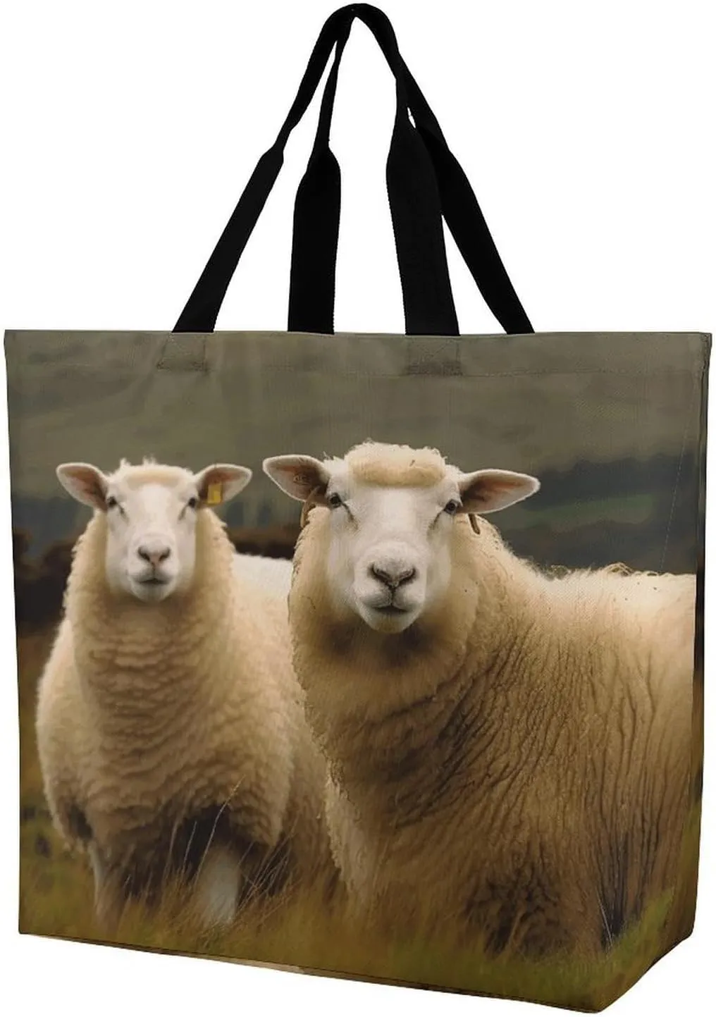 Two White Sheep Crossbody Bag Women's Fashion Tote Bag Shoulder Tote Bag Versatile Travel Shoulder Bag Fitness Tote Bag for Fitness Trips Out