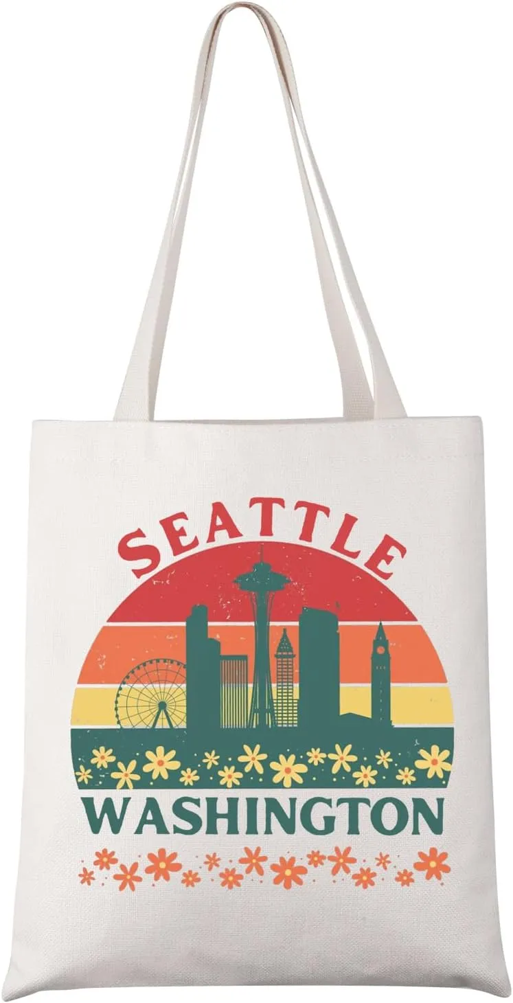UJIMS Seattle Washington Souvenir Gift Seattle Trip Tote Bag Seattle Lover Gift Seattle Skyline Gift Seattle Vacation Gift
