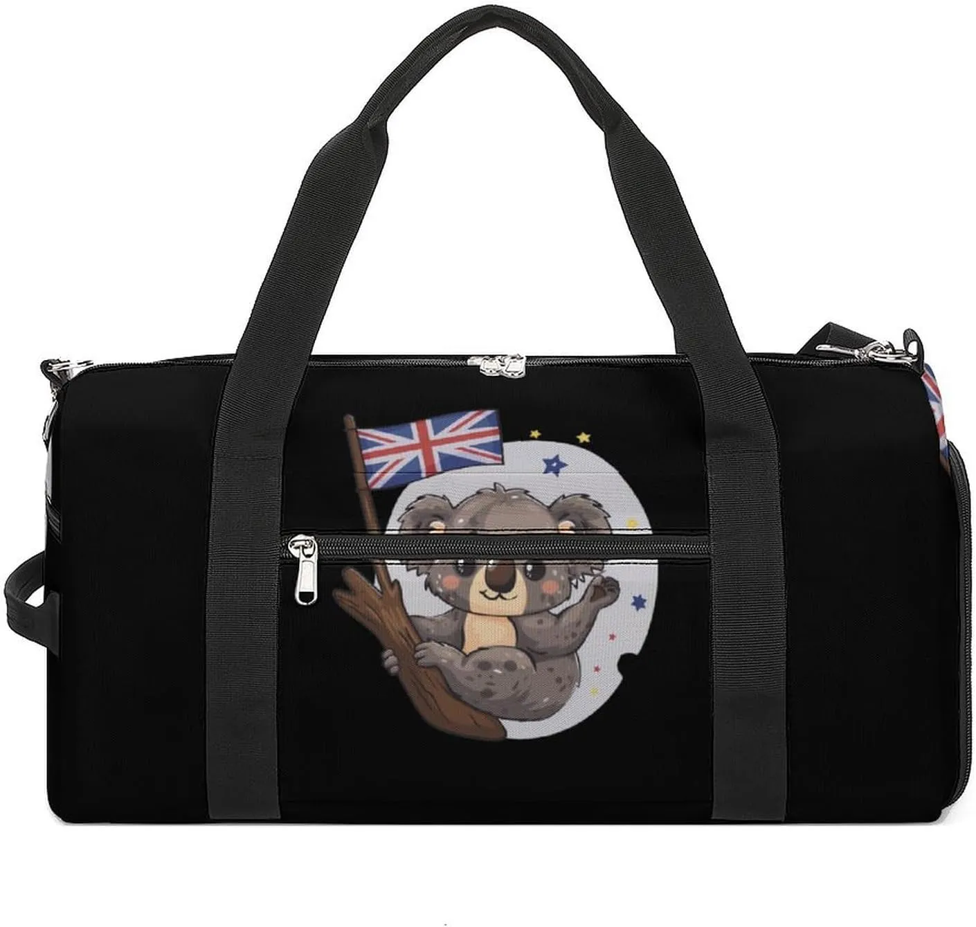 Uk Flag Koala Bear Gym Bag for Women Men Lightweight Duffel Bag Travel Tote Bag Sports Bag with Shoulder Strap