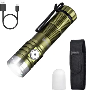 ULTRAFIRE 1800 High Lumens Tactical EDC Flashlight Rechargeable Law Enforcement Mini Flashlight with Clip,6 Mode Magnetic Small Flash Light for Camping,Patrolilng,Emergency UF-40