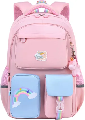 Unicorn Backpack for Girls Rainbow School Bag Cute Student Laptop Backpacks Casual Durable Lightweight Travel Bags