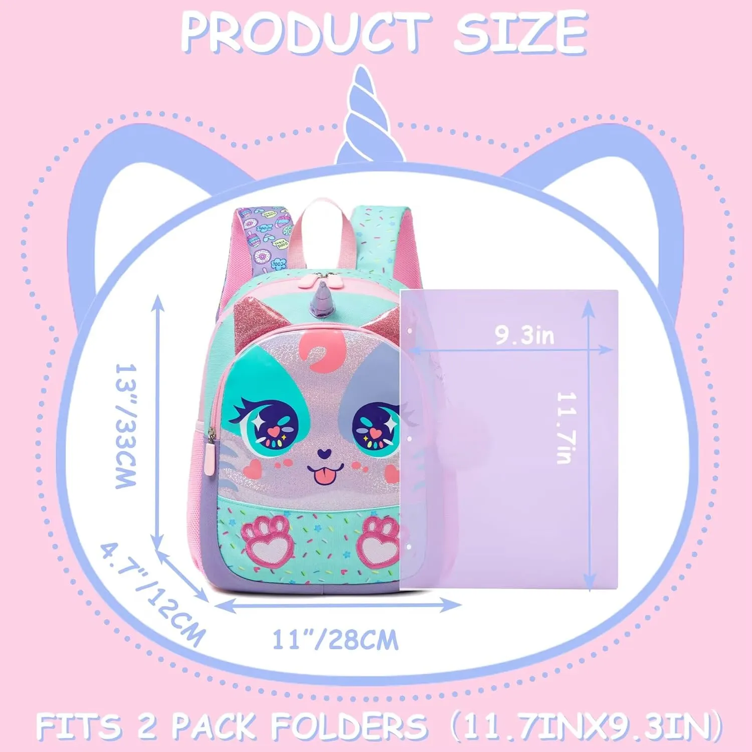 Unicorn Toddler Backpacks for Girls 2-4 Kids Preschool Backpacks for Girls Cute Pink Kindergarten Backpack Mini Small Backpack Little Girl Back to School Supplies