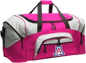 University of Arizona Duffel Bag LARGE Arizona Wildcats Suitcase or Gym Bag for Men Ladies Him or Her! (Arizona Wildcats Logo, Pink)