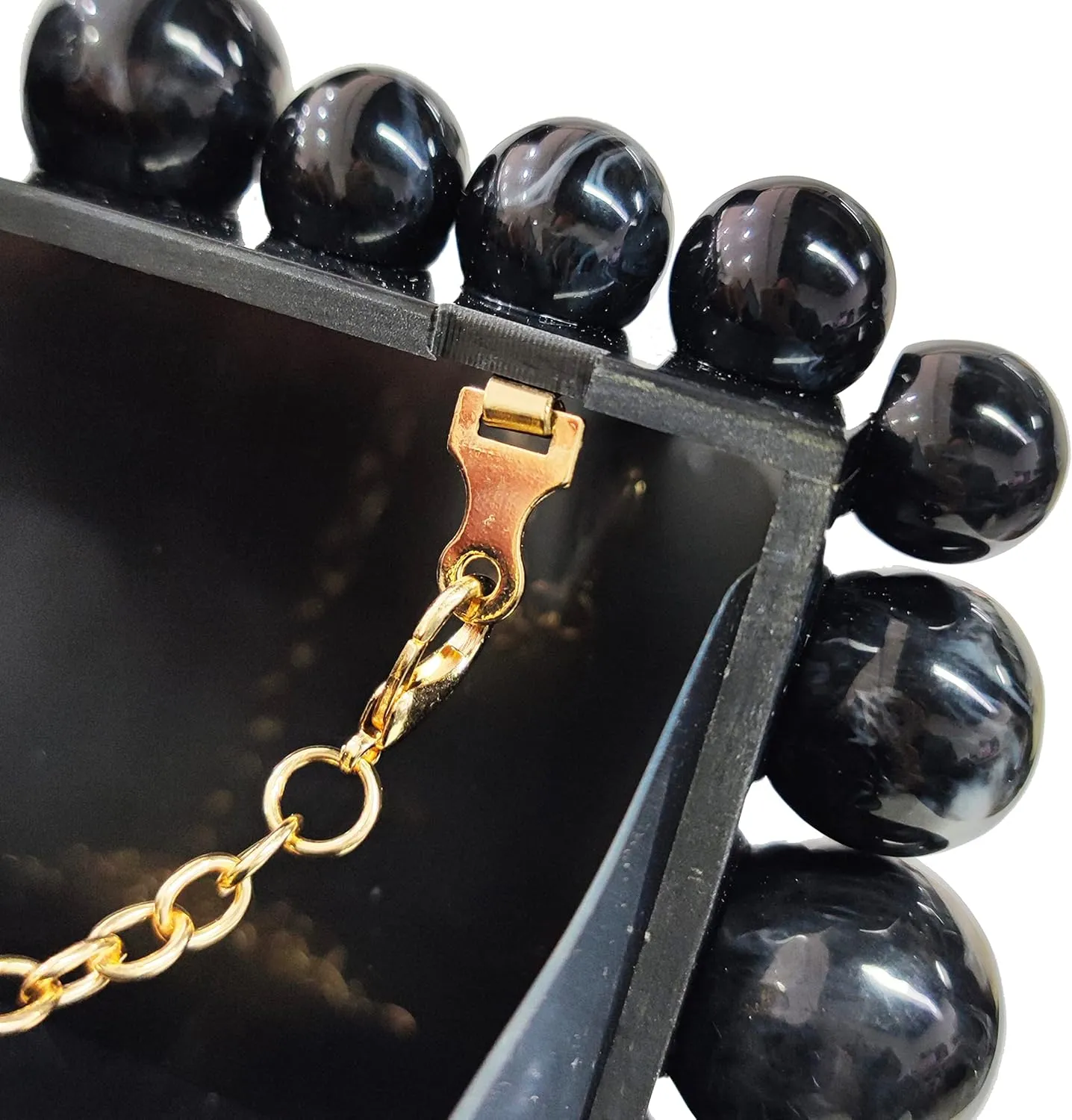 URAWOW Acrylic Evening Handbag Beads Bag for Women Graceful Shoulder Bag Satchel Marble Clutch Purses for Wedding Party 2023