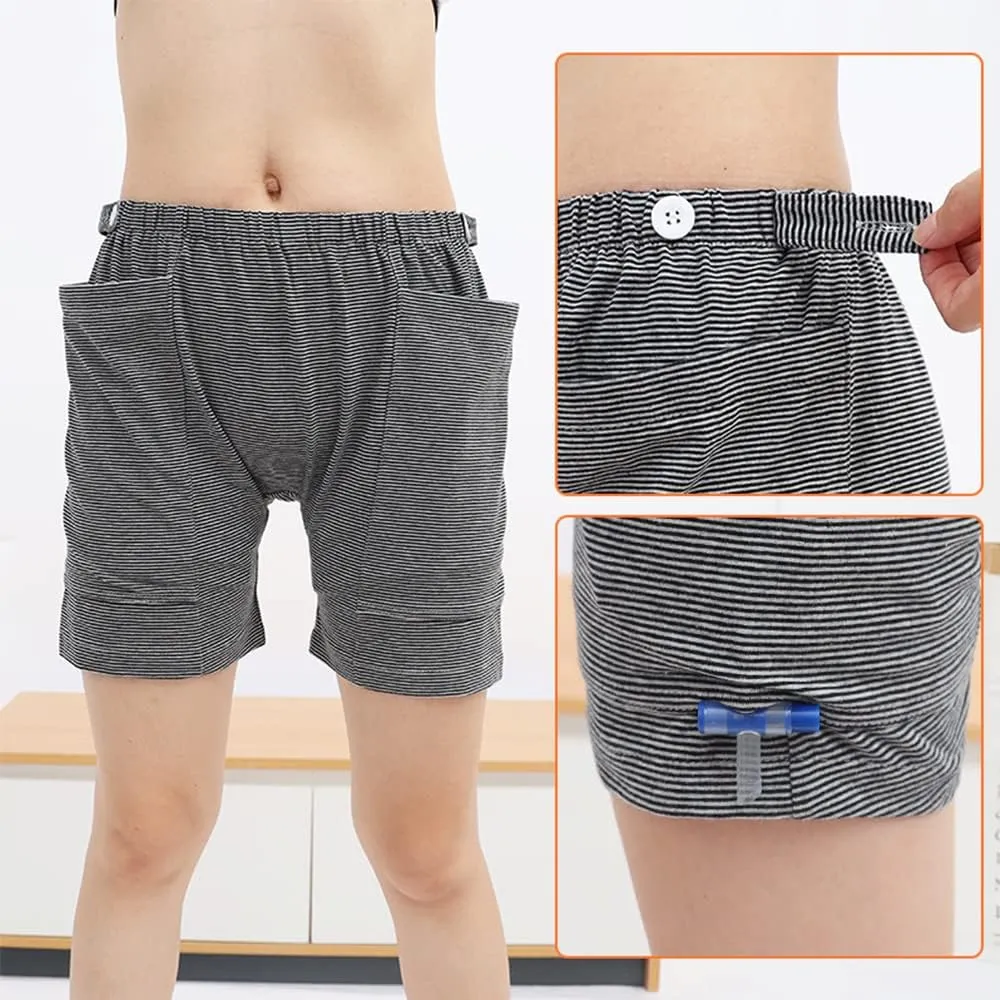 Urine Bag Pants, Incontinence Care Trousers Catheter Underwear for Elderly, Urinate Drainage Bag Pants Abdominal Surgeries Patient, Ostomy Drainage Bag Care Pants, Incontinence Care Pant