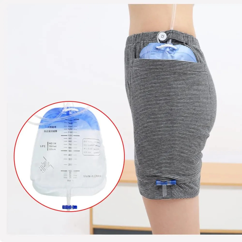 Urine Bag Pants, Incontinence Care Trousers Catheter Underwear for Elderly, Urinate Drainage Bag Pants Abdominal Surgeries Patient, Ostomy Drainage Bag Care Pants, Incontinence Care Pant