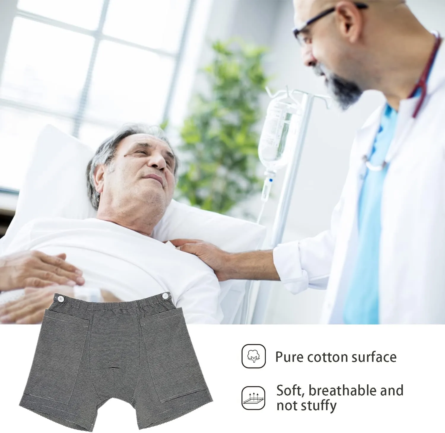Urine Bag Pants, Incontinence Care Trousers Catheter Underwear for Elderly, Urinate Drainage Bag Pants Abdominal Surgeries Patient, Ostomy Drainage Bag Care Pants, Incontinence Care Pant
