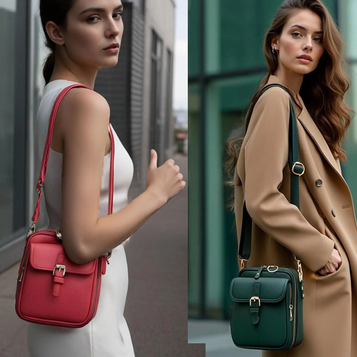 Urvashi Crossbody Leather Bag, Collaboraten1 Crossbody Leather Bag Anti Theft Small Crossbody Sling Bags for Women