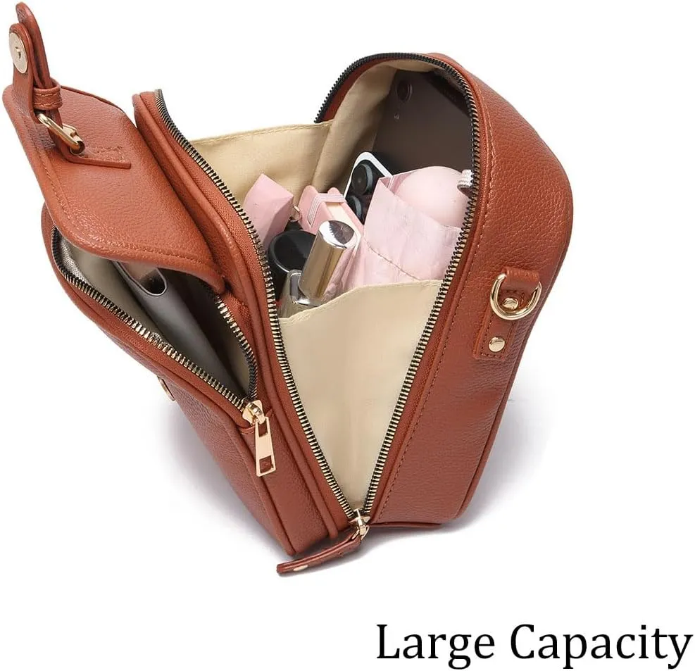 Urvashi Crossbody Leather Bag, Collaboraten1 Crossbody Leather Bag Anti Theft Small Crossbody Sling Bags for Women