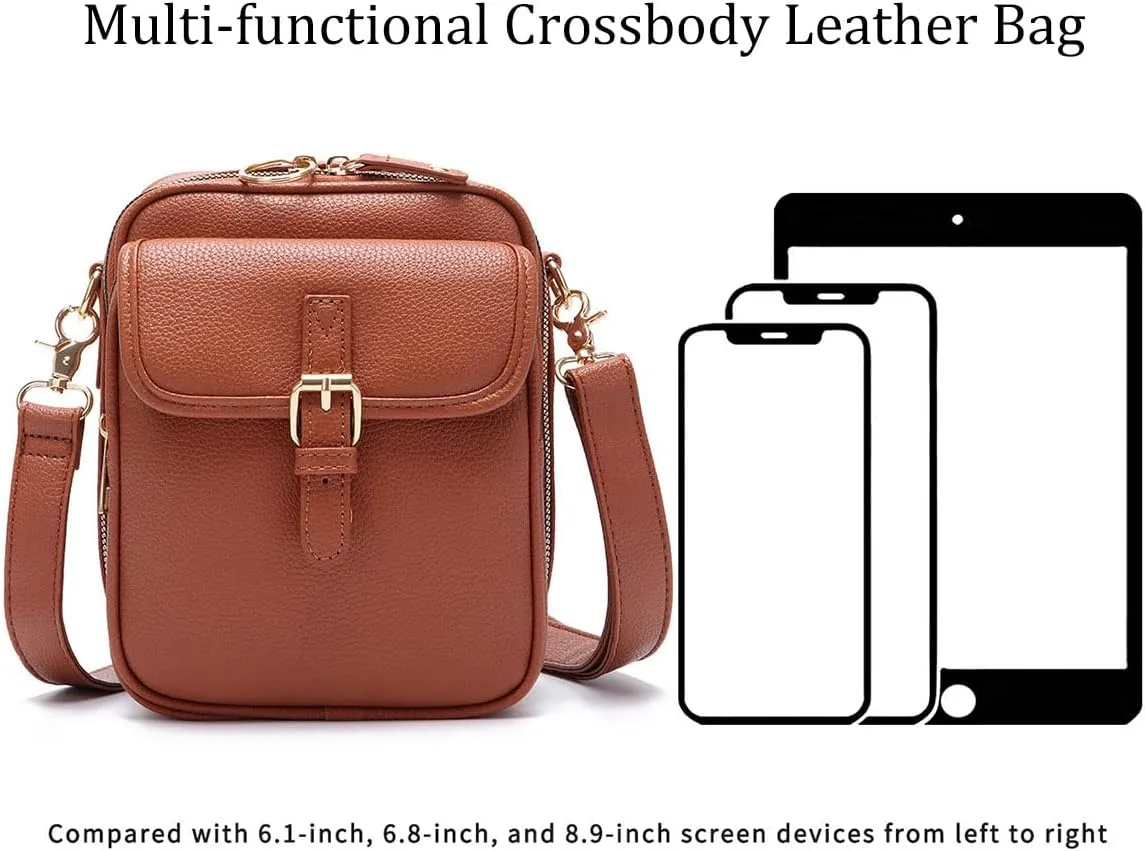 Urvashi Crossbody Leather Bag, Collaboraten1 Crossbody Leather Bag Anti Theft Small Crossbody Sling Bags for Women