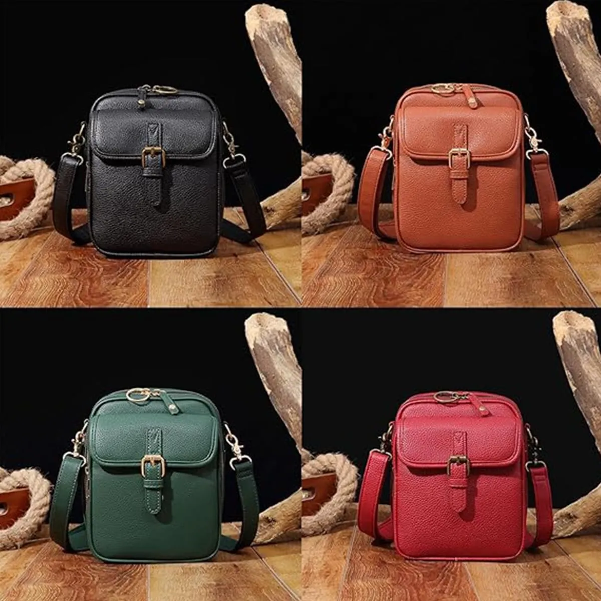 Urvashi Crossbody Leather Bag, Tojoyride Crossbody Bag, Double-Layer Large Capacity Mini Crossbody Bags