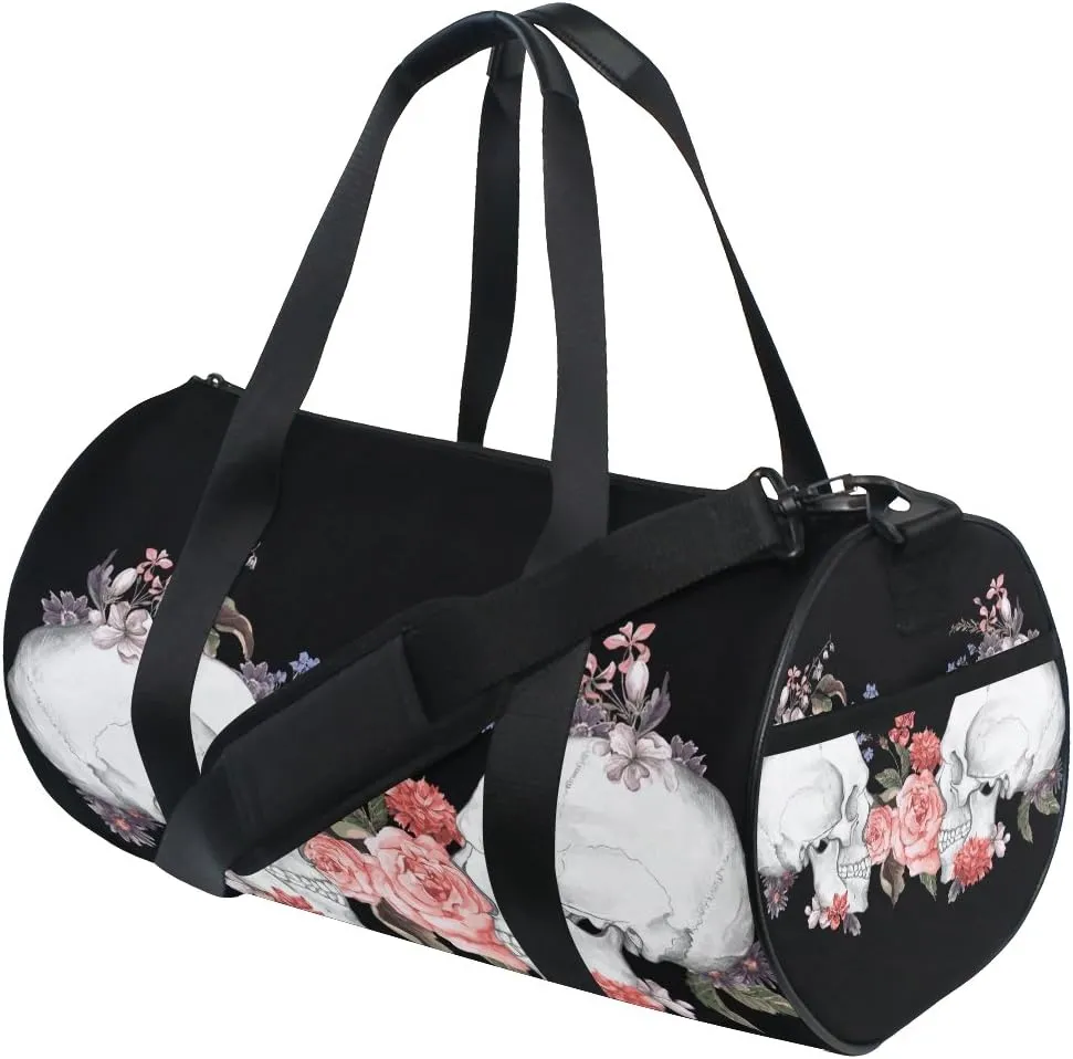 Use4 Rose Sugar Skull Day of the Dead Travel Duffel Bag Sport Gym Luggage Bag for Men Women