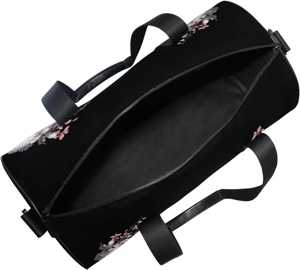 Use4 Rose Sugar Skull Day of the Dead Travel Duffel Bag Sport Gym Luggage Bag for Men Women