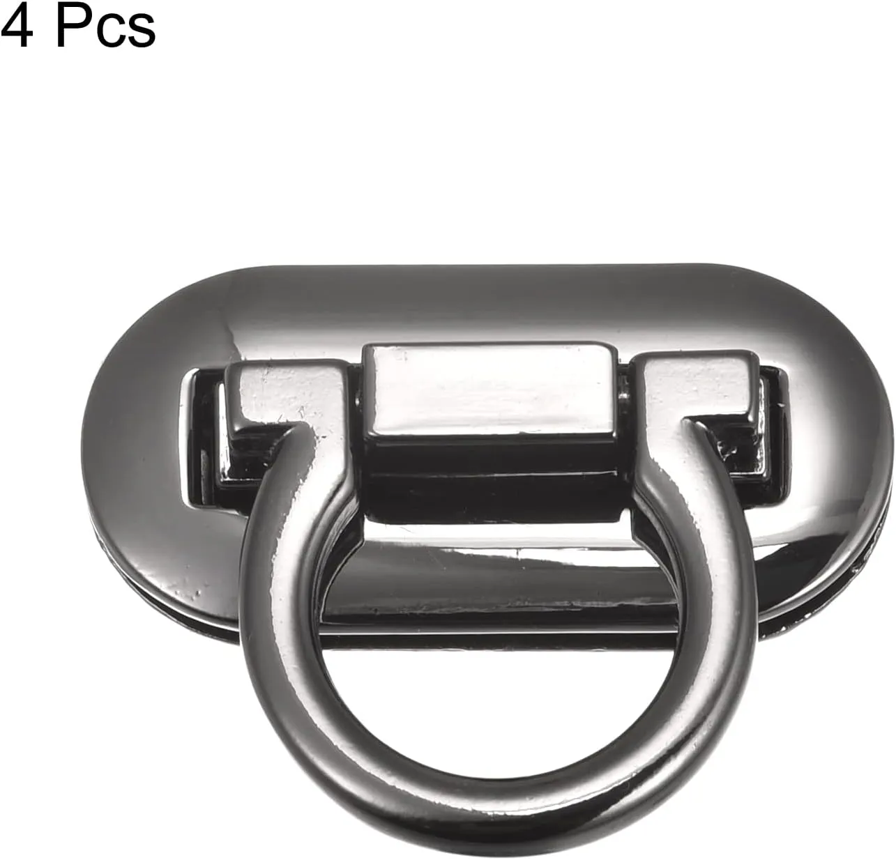 uxcell Turn Lock Clasp, 42mm x 20mm Alloy Purse Closure Twist Buckle for DIY Handbag Wallet Crafts Making 4Pcs(Dark Gray)