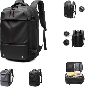 Vaccage Backpack with Vacuum (60 L), Large Capacity Travel Backpack, Waterproof and Anti-Theft, Multifunctional Backpack (Black)