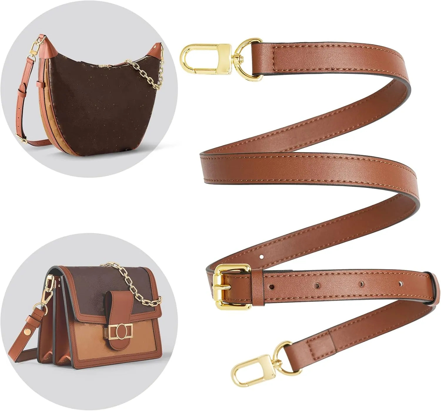 Vachetta Leather purse strap Genuine Leather Adjustable Replacement Strap for Shoulder Bag Handbag Purse