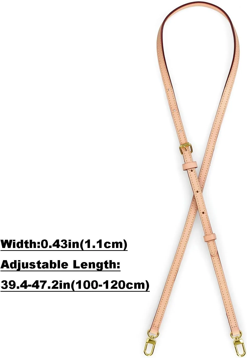 Vachetta Leather Strap Replacement Adjustable Crossbody Handbag Shoulder Purse Strap for Speedy Bags(Width:0.43in,Adjustable Length:39.4-47.2in)